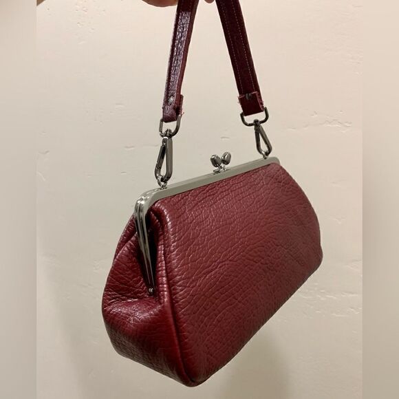 Handmade Genuine Premium Cowhide “Tulip” Kisslock Wristlet/Shoulder Bag - Picture 9 of 16